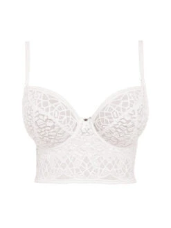 FREYA Soiree Lace Longline Bralette - White -FREYA Shop 5014 whe 20cut 20out