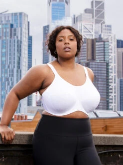 ELOMI Energise Sports Bra - White -FREYA Shop BraForMe Elomi Lingerie Energise 8041 WHI LS