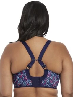ELOMI Energise Sports Bra - Navy Geo -FREYA Shop Elomi Energise Navy Geo Back 2