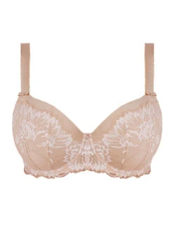 FANTASIE Aubree Padded Half Cup Bra - Natural Beige -FREYA Shop aubree natural beige uw padded half cup bra fl6933 cutout