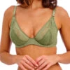 Wacoal Sensu Lace Plunge Bra - Silk Green -FREYA Shop brafoeme wacoal sensu lace WE601202 GEN f
