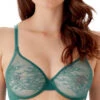 Gossard Glossies Lace Sheer Moulded Bra - Jade
