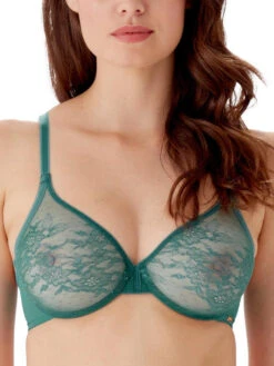 Gossard Glossies Lace Sheer Moulded Bra - Jade