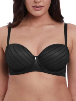 FREYA Cameo Strapless Moulded Bra - Black -FREYA Shop braforme aa3163 blk freya lingerie cameo black underwired deco strapless moulded bra f2