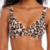 FREYA Animal Instinct High Apex Bikini Top - Natural -FREYA Shop braforme animal 20instinct 203912 nal front