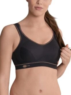ANITA Extreme Control Sports Bra - Black/Gold