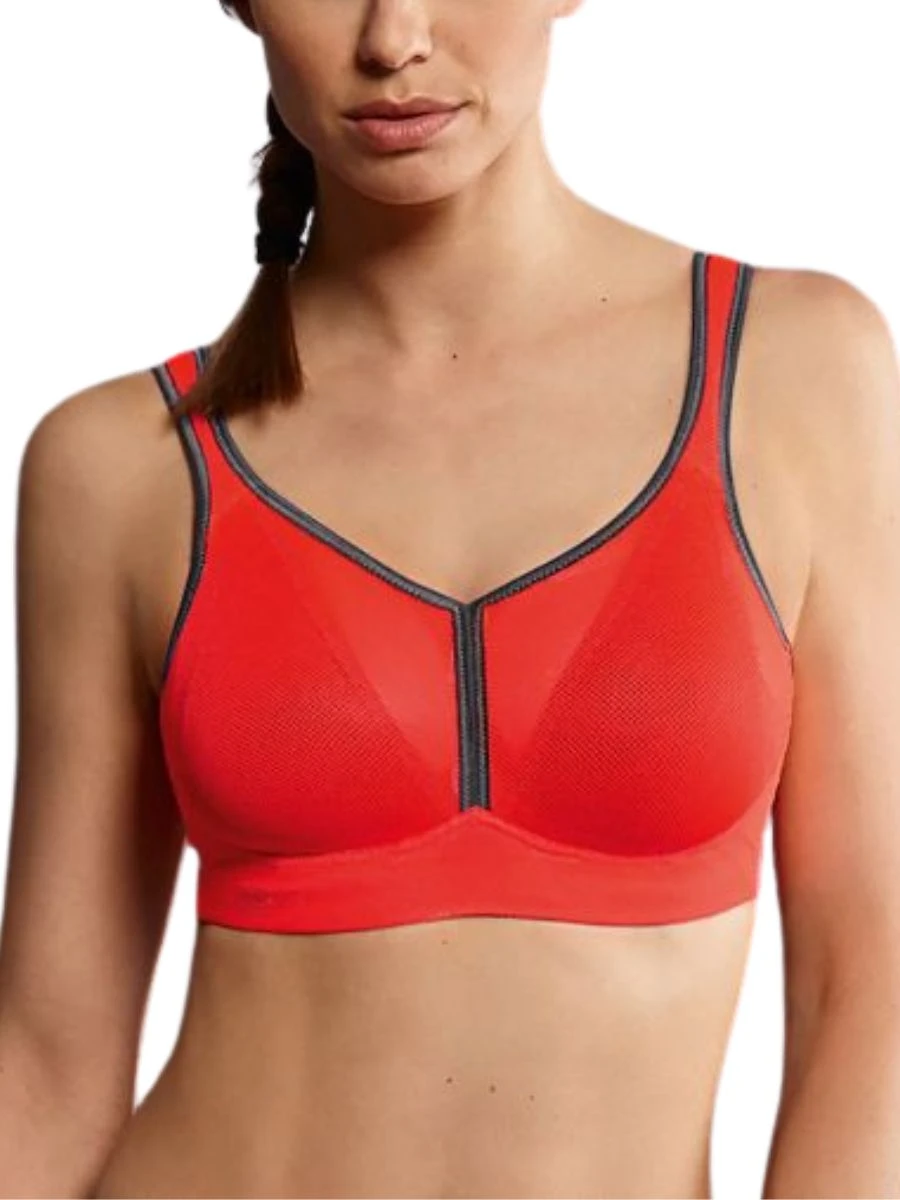 ANITA Air Control Deltapad Sports Bra - Coral/Anthracite 3 ANITA Air Control Deltapad Sports Bra - Coral/Anthracite