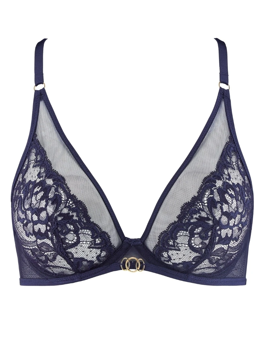 Aubade Feeling Myself Triangle Plunge Bra - Astral Blue 11 Aubade Feeling Myself Triangle Plunge Bra - Astral Blue - Image 9