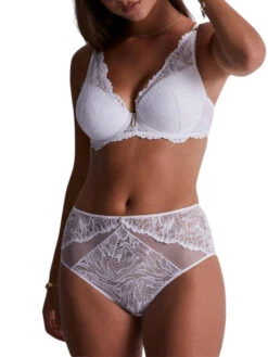 Aubade Flowermania High Apex Plunge Bra - Blanc -FREYA Shop braforme aubade flowermania LAN81 BLAN 3f