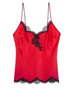 Aubade Toi Mon Amour Silk Cami Top - Rouge Passion -FREYA Shop braforme aubade lingerie qs38 rouge cut