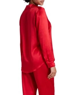 Aubade Toi Mon Amour Silk Blouse - Rouge Passion -FREYA Shop braforme aubade lingerie qs44 rouge b