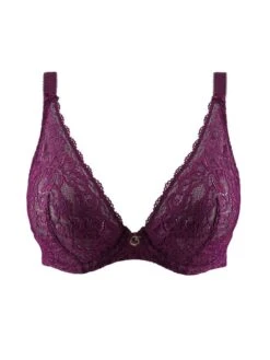 Aubade Rosessence Comfort Triangle Plunge Bra - Berry -FREYA Shop braforme aubade lingerie rosessence hk12 2 berry p