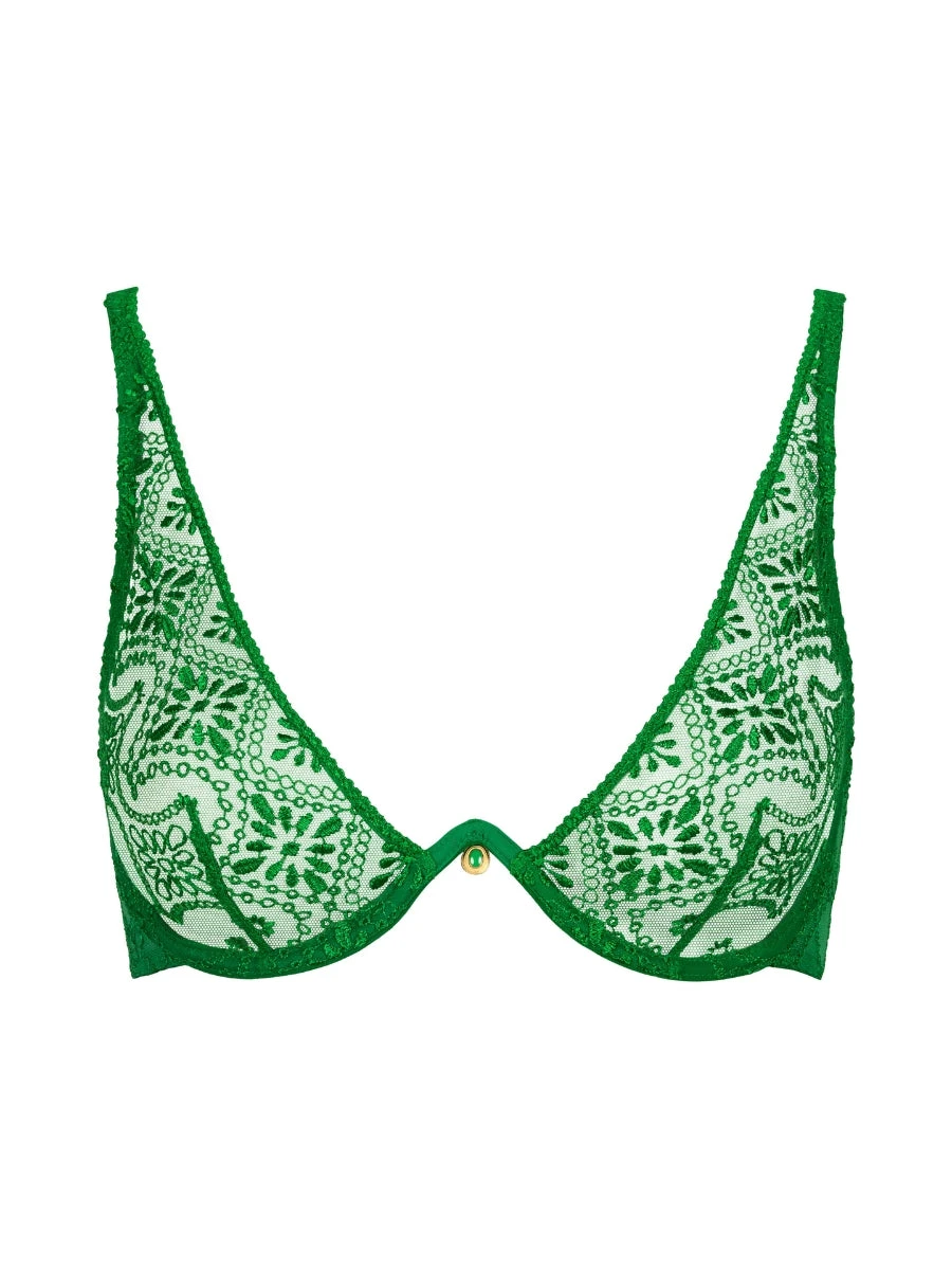 Aubade Losing My Mind Single Wire Plunge Bra - Green Island 7 Aubade Losing My Mind Single Wire Plunge Bra - Green Island - Image 5