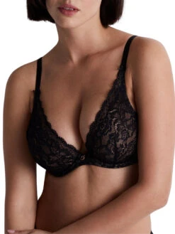 Aubade Rosessence Care Triangle Plunge Bra - Black -FREYA Shop braforme aubade rosessence care 2KF12 BLAK 2f