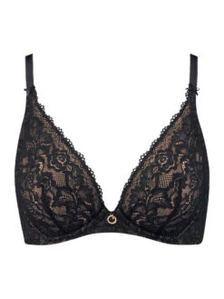 Aubade Rosessence Care Triangle Plunge Bra - Black -FREYA Shop braforme aubade rosessence care 2KF12 BLAK c