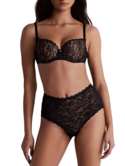 Aubade Rosessence Care Half Cup Bra - Black -FREYA Shop braforme aubade rosessence care 2KN04 BLAK 2f
