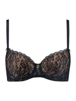 Aubade Rosessence Care Half Cup Bra - Black -FREYA Shop braforme aubade rosessence care 2KN04 BLAK c