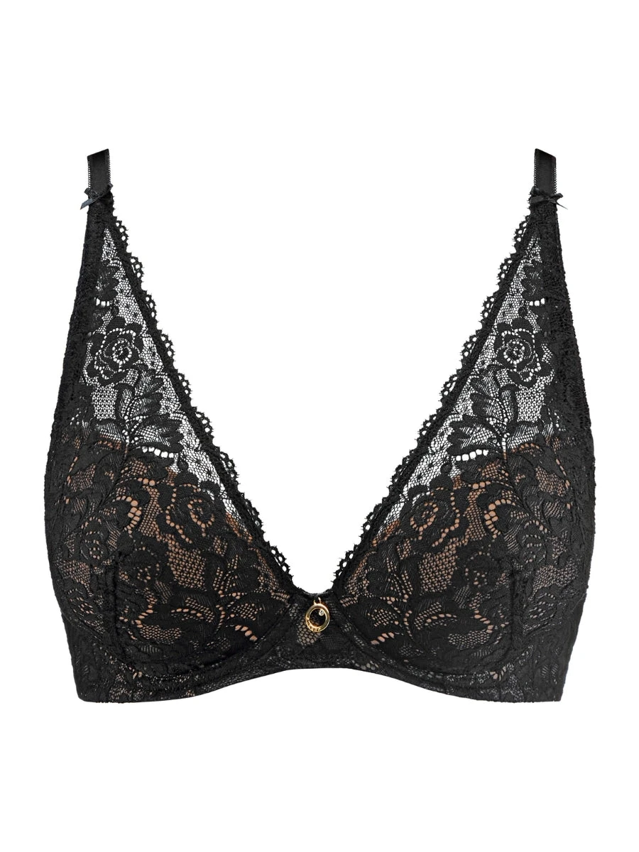 Aubade Rosessence Care High Apex Plunge Bra - Black 11 Aubade Rosessence Care High Apex Plunge Bra - Black - Image 9