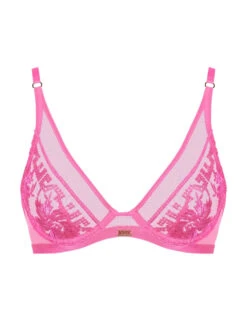 Aubade Rules Of Attraction Triangle Plunge Bra - Exciting Pink -FREYA Shop braforme aubade rules of attraction 4BF12 EXCI c