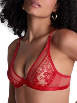 Aubade Rules Of Attraction Triangle Plunge Bra - Flame