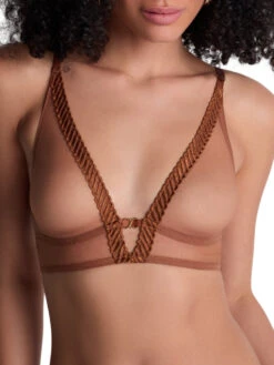 Aubade Sheer Emotion Triangle Bralette - Honey