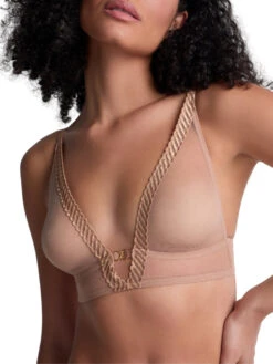 Aubade Sheer Emotion Triangle Bralette - Sand