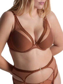 Aubade Sheer Emotion Triangle Plunge Bra - Honey -FREYA Shop braforme aubade sheer emotion 4MF12 HONE 3f