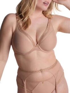 Aubade Sheer Emotion Triangle Plunge Bra - Sand -FREYA Shop braforme aubade sheer emotion 4MF12 SANN 3f