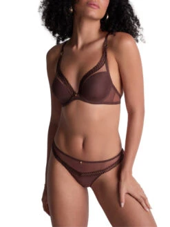 Aubade Sheer Emotion Triangle Plunge Bra - Sepia -FREYA Shop braforme aubade sheer emotion 4MF12 SEPA 2f