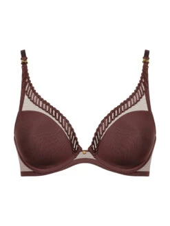 Aubade Sheer Emotion Triangle Plunge Bra - Sepia -FREYA Shop braforme aubade sheer emotion 4MF12 SEPA c