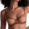 Aubade Sheer Emotion Half Cup Bra - Honey -FREYA Shop braforme aubade sheer emotion 4MF14 HONE f