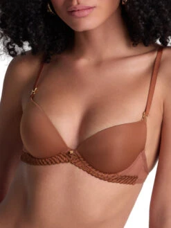 Aubade Sheer Emotion Moulded Push-Up Bra - Honey