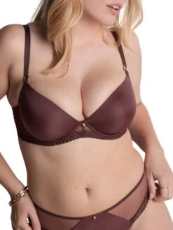 Aubade Sheer Emotion Moulded Push-Up Bra - Sepia -FREYA Shop braforme aubade sheer emotion 4MN08 SEPA 3f