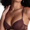 Aubade Sheer Emotion Moulded Push-Up Bra - Sepia -FREYA Shop braforme aubade sheer emotion 4MN08 SEPA f