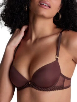 Aubade Sheer Emotion Moulded Push-Up Bra - Sepia