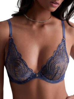 Aubade Vibes Triangle Plunge Bra - Denim