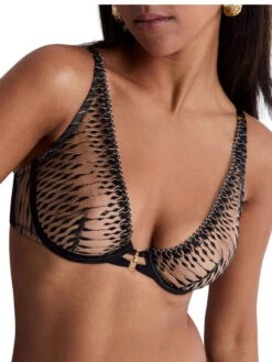 Aubade Voodoo Kiss Triangle Plunge Bra - Millenium Black