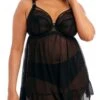 ELOMI Priya Babydoll - Black -FREYA Shop braforme babydoll elomi priya blk front