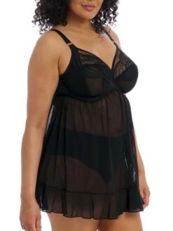 ELOMI Priya Babydoll - Black -FREYA Shop braforme babydoll elomi priya blk side
