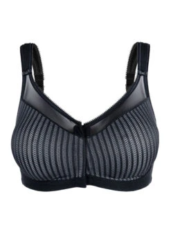 Berlei Beauty Stripe Front Fastening Bra - Black/Grey -FREYA Shop braforme berlei b547 blk c