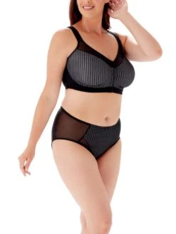 Berlei Beauty Stripe Front Fastening Bra - Black/Grey -FREYA Shop braforme berlei b547 blk fl