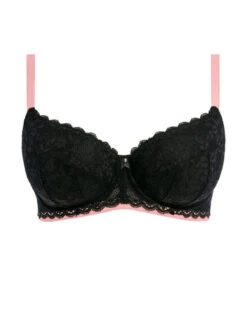 FREYA Offbeat Padded Half Cup Bra - Black -FREYA Shop braforme bra freya offbeat 5453 blk plain