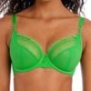 FREYA Temptress Plunge Bra - Poison Green -FREYA Shop braforme bra freya temptress 400102 pog front 20body