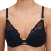 Chantelle Fleurs Plunge T-Shirt Bra - Black -FREYA Shop braforme chantelle c12m20 011 f