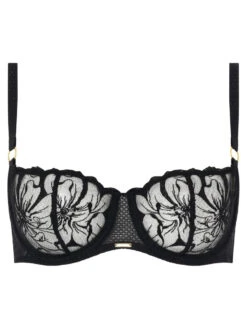 Chantelle Fleurs Half Cup Balcony Bra - Black -FREYA Shop braforme chantelle c12m50 011 c