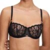 Chantelle Fleurs Half Cup Balcony Bra - Black -FREYA Shop braforme chantelle c12m50 011 f