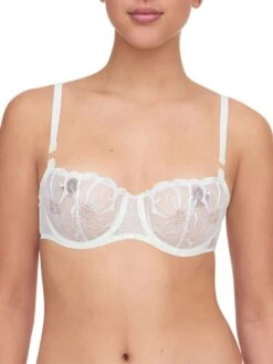 Chantelle Fleurs Half Cup Balcony Bra - Ivory/Gold