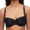 Chantelle Champs Elysees Balconette Bra - Black -FREYA Shop braforme chantelle champs c26050 011 front
