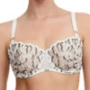 Chantelle Fleurs Half Cup Balcony Bra - Milk/Black