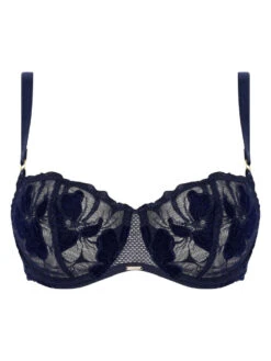 Chantelle Fleurs Signature Half Cup Balcony Bra - Velvet Marine Blue -FREYA Shop braforme chantelle lingerie 12q50 c
